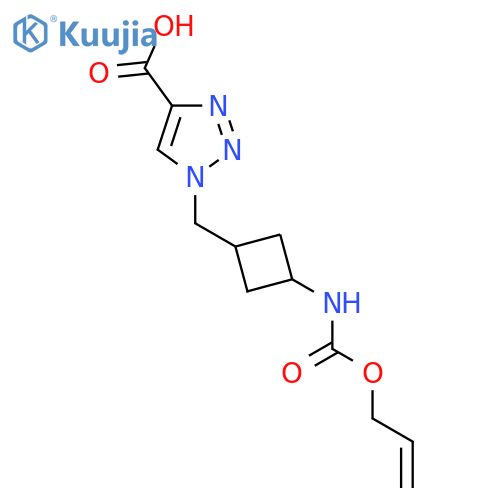 1-[(3-{[(prop-2-en-1-yloxy)carbonyl]amino}cyclobutyl)methyl]-1H-1,2,3-triazole-4-carboxylic acid structure