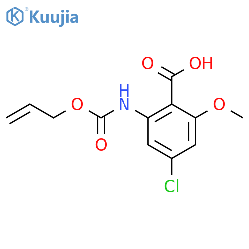 4-chloro-2-methoxy-6-{(prop-2-en-1-yloxy)carbonylamino}benzoic acid structure