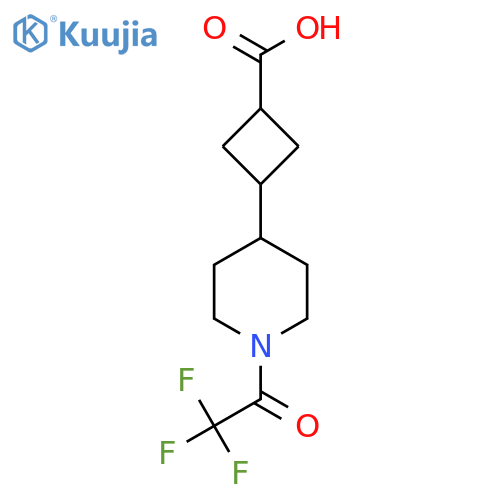 3-[1-(2,2,2-Trifluoroacetyl)piperidin-4-yl]cyclobutane-1-carboxylic acid structure