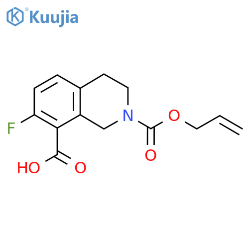 7-Fluoro-2-[(prop-2-en-1-yloxy)carbonyl]-1,2,3,4-tetrahydroisoquinoline-8-carboxylic acid structure