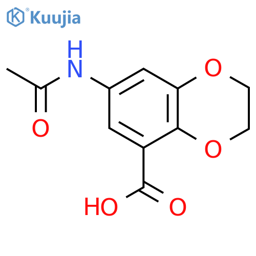 7-Acetamido-2,3-dihydro-1,4-benzodioxine-5-carboxylic acid structure