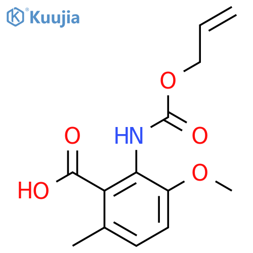 3-methoxy-6-methyl-2-{(prop-2-en-1-yloxy)carbonylamino}benzoic acid structure