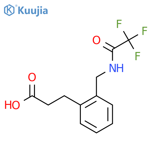 3-{2-[(2,2,2-Trifluoroacetamido)methyl]phenyl}propanoic acid structure