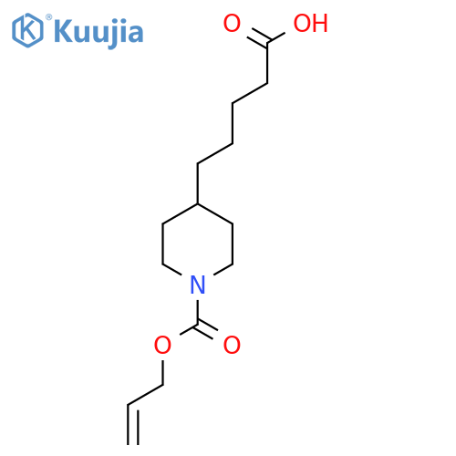 5-{1-(prop-2-en-1-yloxy)carbonylpiperidin-4-yl}pentanoic acid structure