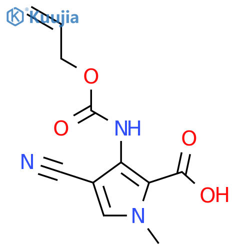 4-cyano-1-methyl-3-{[(prop-2-en-1-yloxy)carbonyl]amino}-1H-pyrrole-2-carboxylic acid structure