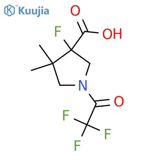 3-Fluoro-4,4-dimethyl-1-(2,2,2-trifluoroacetyl)pyrrolidine-3-carboxylic acid structure