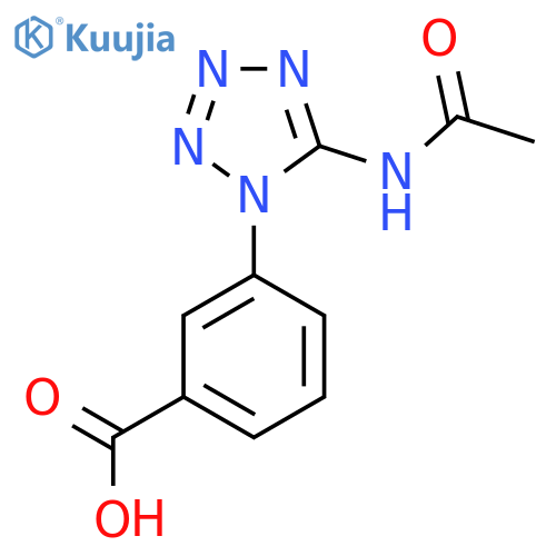 3-(5-acetamido-1H-1,2,3,4-tetrazol-1-yl)benzoic acid structure