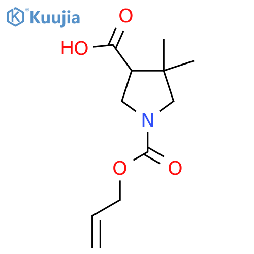 4,4-Dimethyl-1-[(prop-2-en-1-yloxy)carbonyl]pyrrolidine-3-carboxylic acid structure