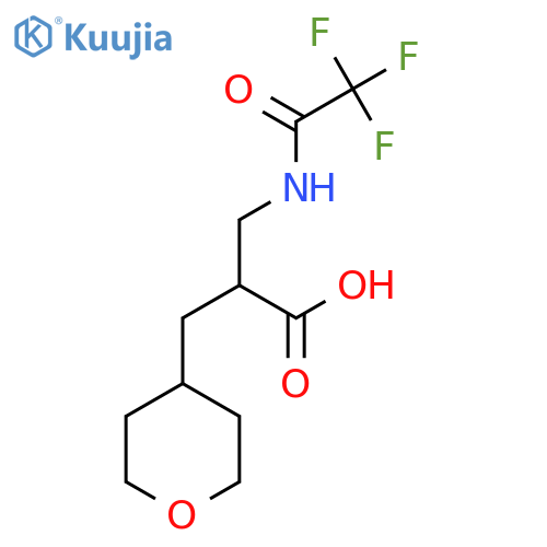 2-(oxan-4-yl)methyl-3-(2,2,2-trifluoroacetamido)propanoic acid structure