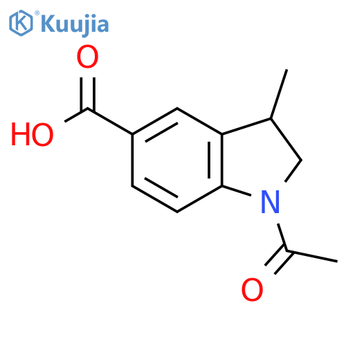 1-acetyl-3-methyl-2,3-dihydro-1H-indole-5-carboxylic acid structure