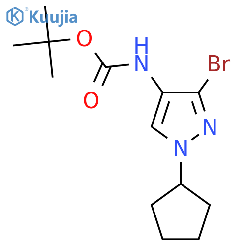 tert-butyl N-(3-bromo-1-cyclopentyl-1H-pyrazol-4-yl)carbamate structure