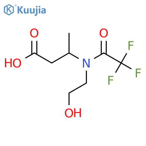 3-[2,2,2-trifluoro-N-(2-hydroxyethyl)acetamido]butanoic acid structure