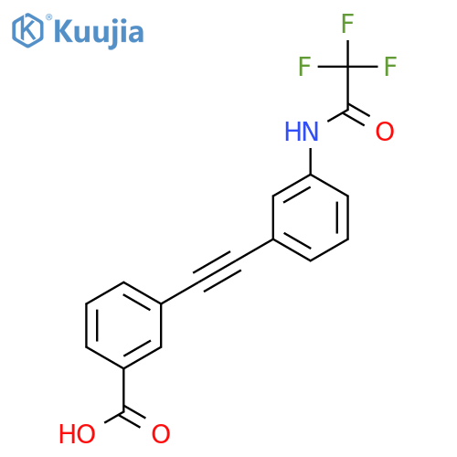 3-{2-3-(2,2,2-trifluoroacetamido)phenylethynyl}benzoic acid structure