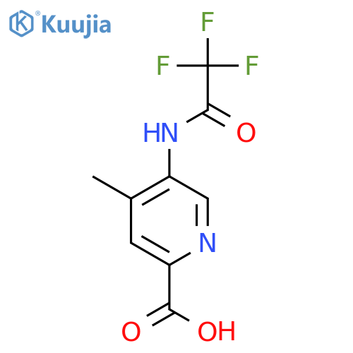 4-Methyl-5-(2,2,2-trifluoroacetamido)pyridine-2-carboxylic acid structure