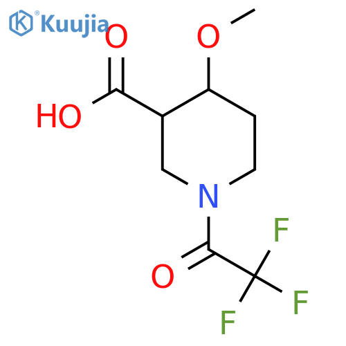 4-Methoxy-1-(trifluoroacetyl)piperidine-3-carboxylic acid structure