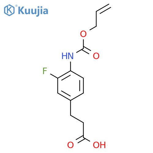 3-(3-fluoro-4-{(prop-2-en-1-yloxy)carbonylamino}phenyl)propanoic acid structure