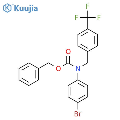 benzyl N-(4-bromophenyl)-N-{4-(trifluoromethyl)phenylmethyl}carbamate structure