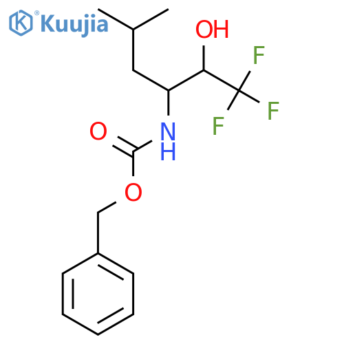 benzyl N-(1,1,1-trifluoro-2-hydroxy-5-methylhexan-3-yl)carbamate structure