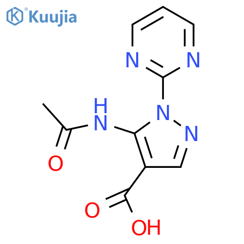 5-acetamido-1-(pyrimidin-2-yl)-1H-pyrazole-4-carboxylic acid structure