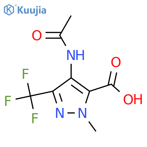 4-acetamido-1-methyl-3-(trifluoromethyl)-1H-pyrazole-5-carboxylic acid structure