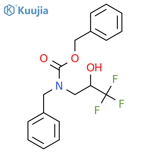benzyl N-benzyl-N-(3,3,3-trifluoro-2-hydroxypropyl)carbamate structure