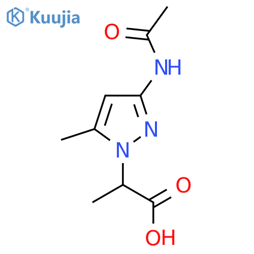 2-(3-acetamido-5-methyl-1H-pyrazol-1-yl)propanoic acid structure