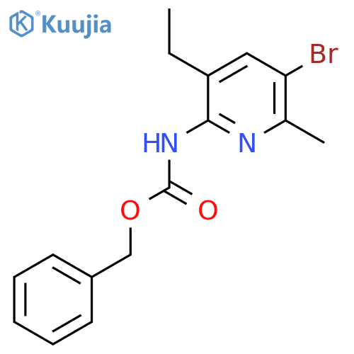 benzyl N-(5-bromo-3-ethyl-6-methylpyridin-2-yl)carbamate structure