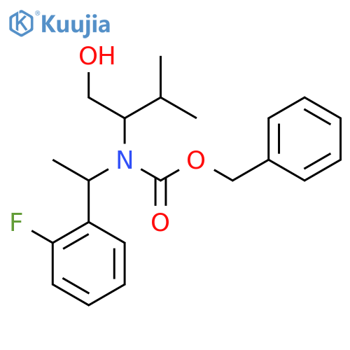 benzyl N-[1-(2-fluorophenyl)ethyl]-N-(1-hydroxy-3-methylbutan-2-yl)carbamate structure