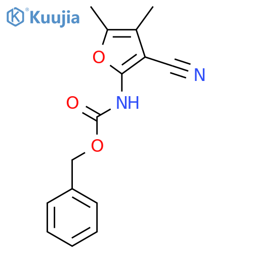 benzyl N-(3-cyano-4,5-dimethylfuran-2-yl)carbamate structure