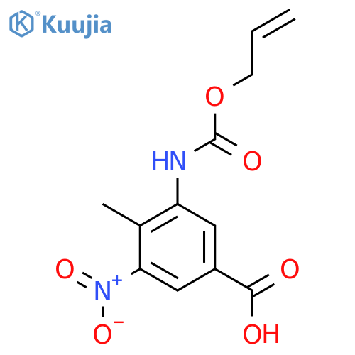 4-Methyl-3-nitro-5-{[(prop-2-en-1-yloxy)carbonyl]amino}benzoic acid structure