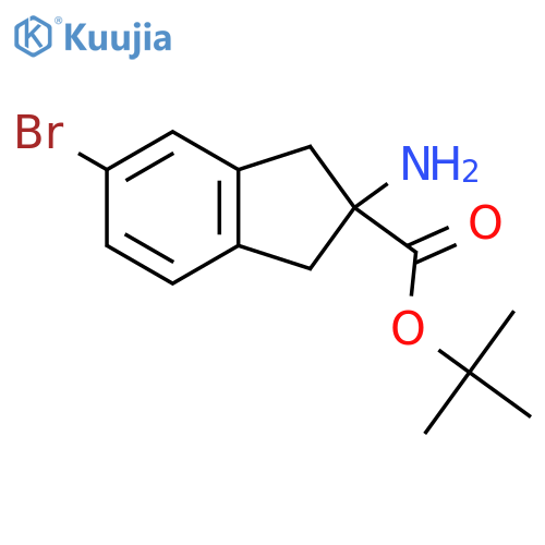 tert-butyl 2-amino-5-bromo-2,3-dihydro-1H-indene-2-carboxylate structure