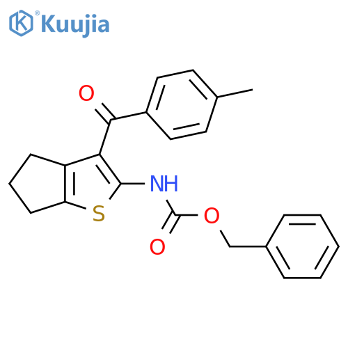 benzyl N-3-(4-methylbenzoyl)-4H,5H,6H-cyclopentabthiophen-2-ylcarbamate structure