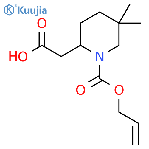 2-{5,5-dimethyl-1-(prop-2-en-1-yloxy)carbonylpiperidin-2-yl}acetic acid structure