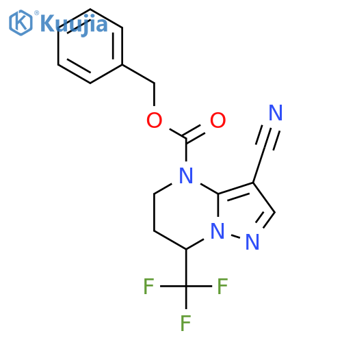 benzyl 3-cyano-7-(trifluoromethyl)-4H,5H,6H,7H-pyrazolo1,5-apyrimidine-4-carboxylate structure