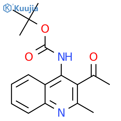 tert-butyl N-(3-acetyl-2-methylquinolin-4-yl)carbamate structure