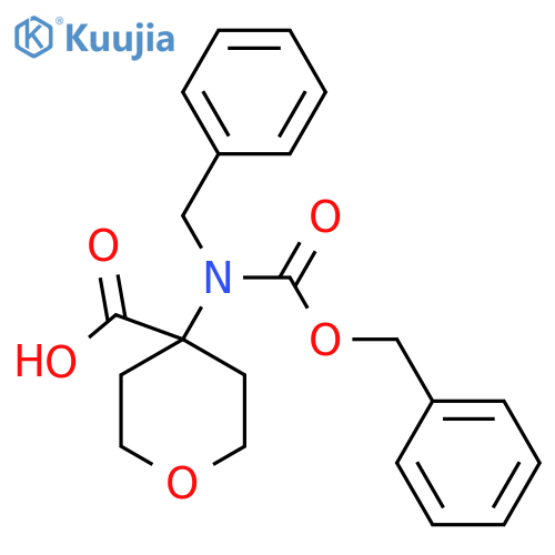 4-{benzyl(benzyloxy)carbonylamino}oxane-4-carboxylic acid structure