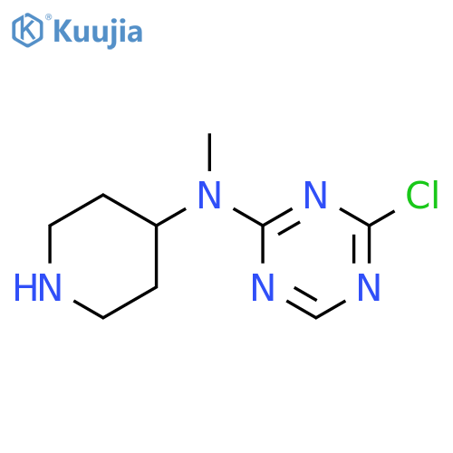 4-chloro-N-methyl-N-(piperidin-4-yl)-1,3,5-triazin-2-amine structure