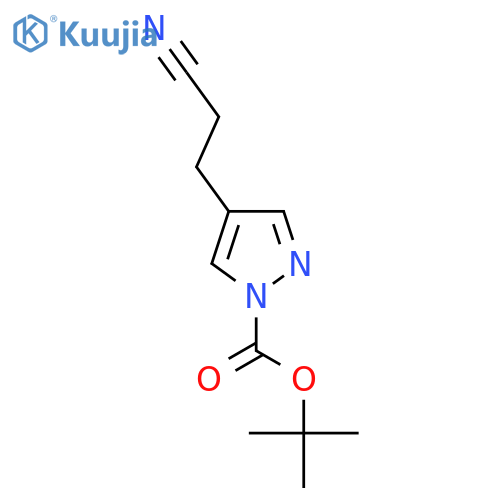 tert-butyl 4-(2-cyanoethyl)-1H-pyrazole-1-carboxylate structure
