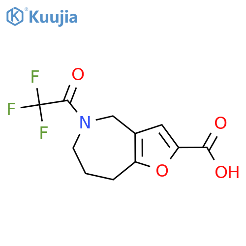 5-(2,2,2-trifluoroacetyl)-4H,5H,6H,7H,8H-furo[3,2-c]azepine-2-carboxylic acid structure