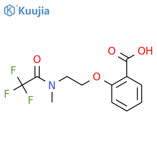 2-[2-(2,2,2-trifluoro-N-methylacetamido)ethoxy]benzoic acid structure