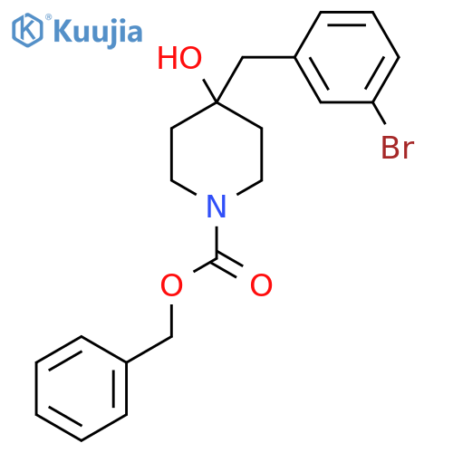 benzyl 4-(3-bromophenyl)methyl-4-hydroxypiperidine-1-carboxylate structure