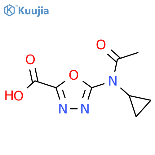 5-(N-cyclopropylacetamido)-1,3,4-oxadiazole-2-carboxylic acid structure