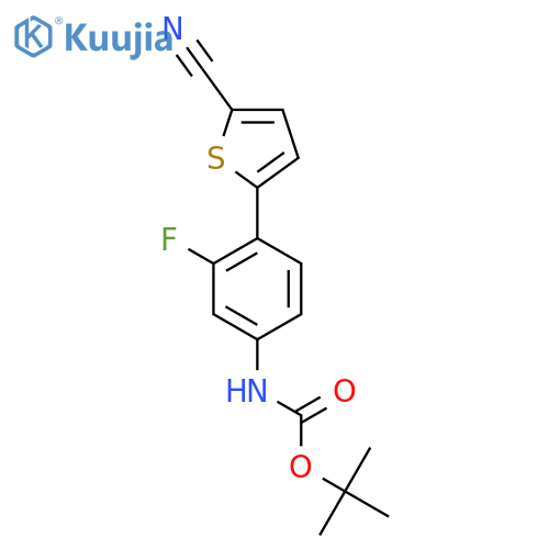 tert-butyl N-4-(5-cyanothiophen-2-yl)-3-fluorophenylcarbamate structure