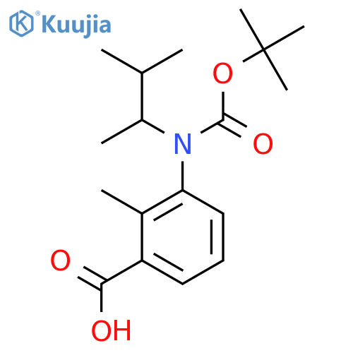 3-{(tert-butoxy)carbonyl(3-methylbutan-2-yl)amino}-2-methylbenzoic acid structure