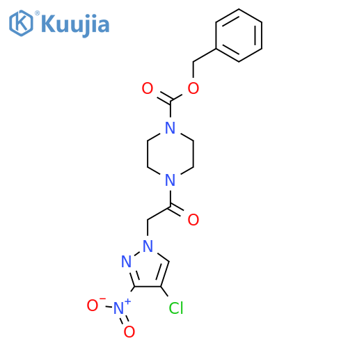 benzyl 4-2-(4-chloro-3-nitro-1H-pyrazol-1-yl)acetylpiperazine-1-carboxylate structure