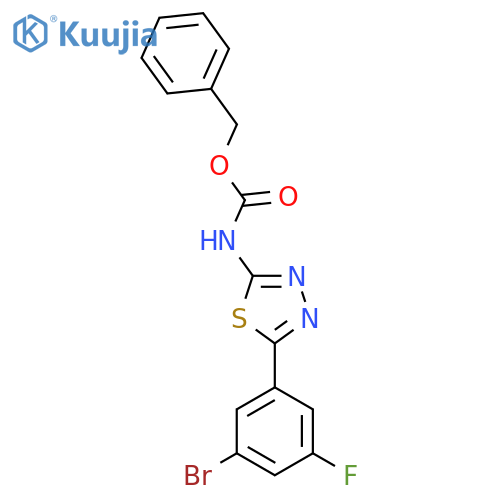 benzyl N-5-(3-bromo-5-fluorophenyl)-1,3,4-thiadiazol-2-ylcarbamate structure
