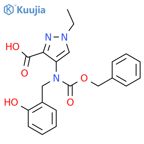 4-{(benzyloxy)carbonyl(2-hydroxyphenyl)methylamino}-1-ethyl-1H-pyrazole-3-carboxylic acid structure