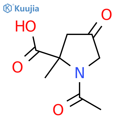 1-Acetyl-2-methyl-4-oxopyrrolidine-2-carboxylic acid structure