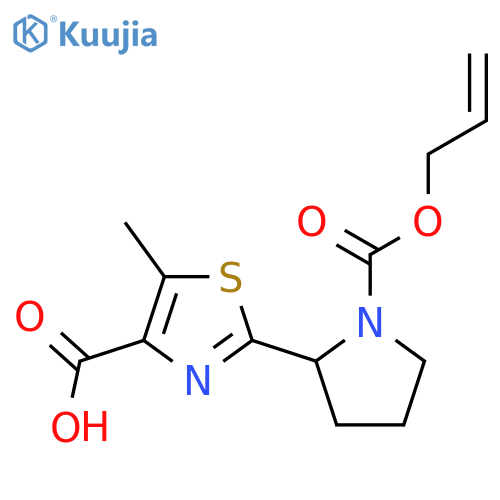 5-methyl-2-{1-(prop-2-en-1-yloxy)carbonylpyrrolidin-2-yl}-1,3-thiazole-4-carboxylic acid structure