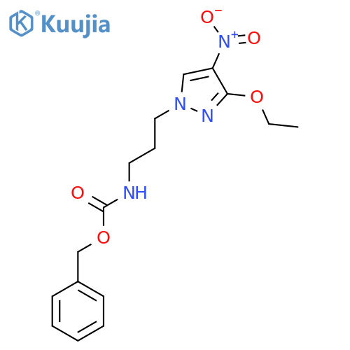 benzyl N-3-(3-ethoxy-4-nitro-1H-pyrazol-1-yl)propylcarbamate structure